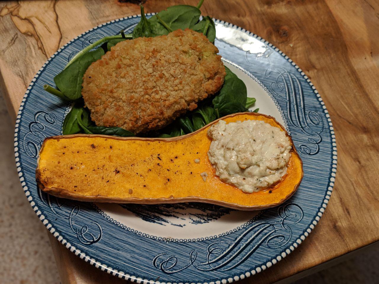 Sherry Roast Butternut Squash Stuffed with Creamy Feta