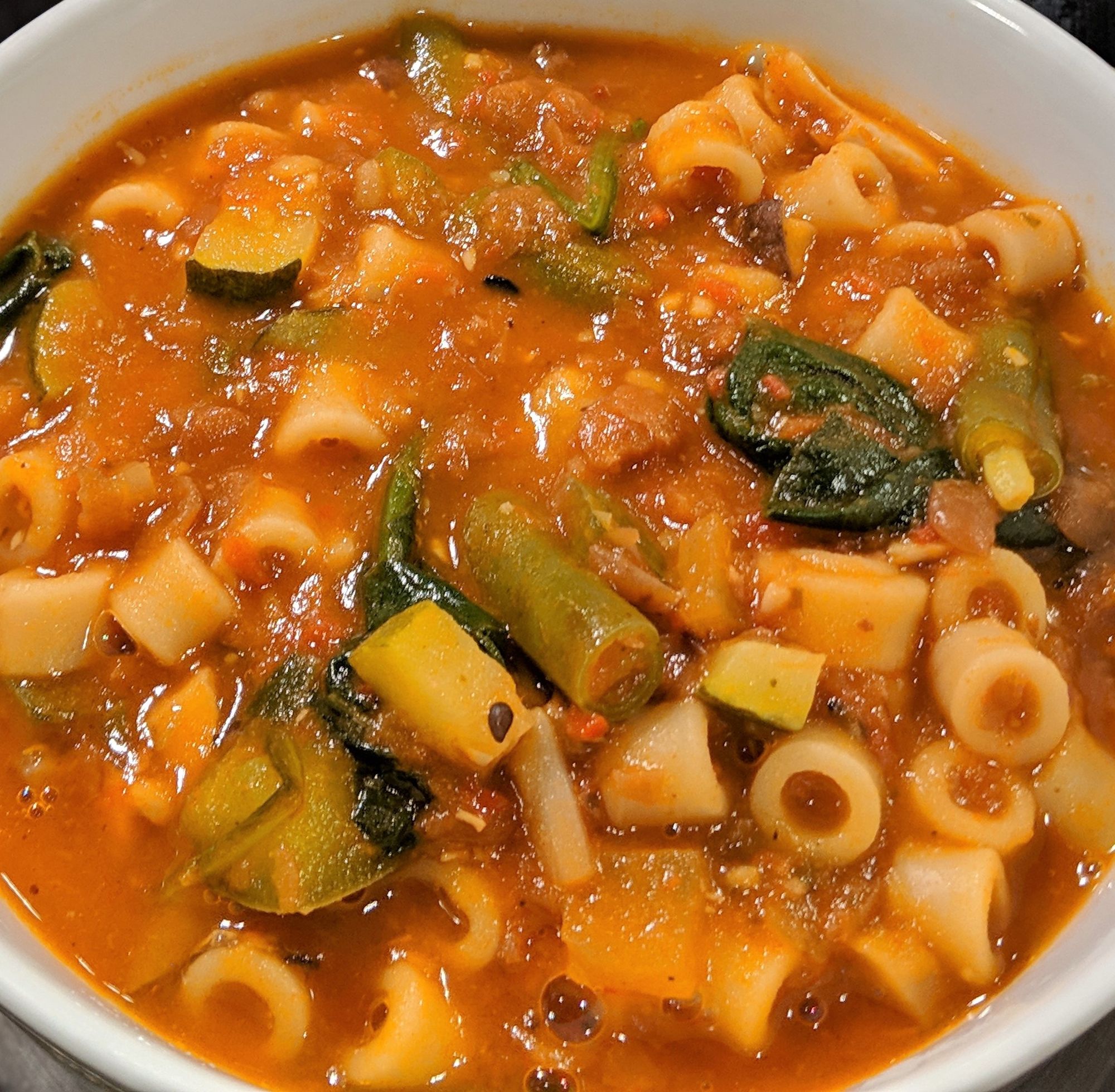 Minestrone Style Tomato and Lentil Soup