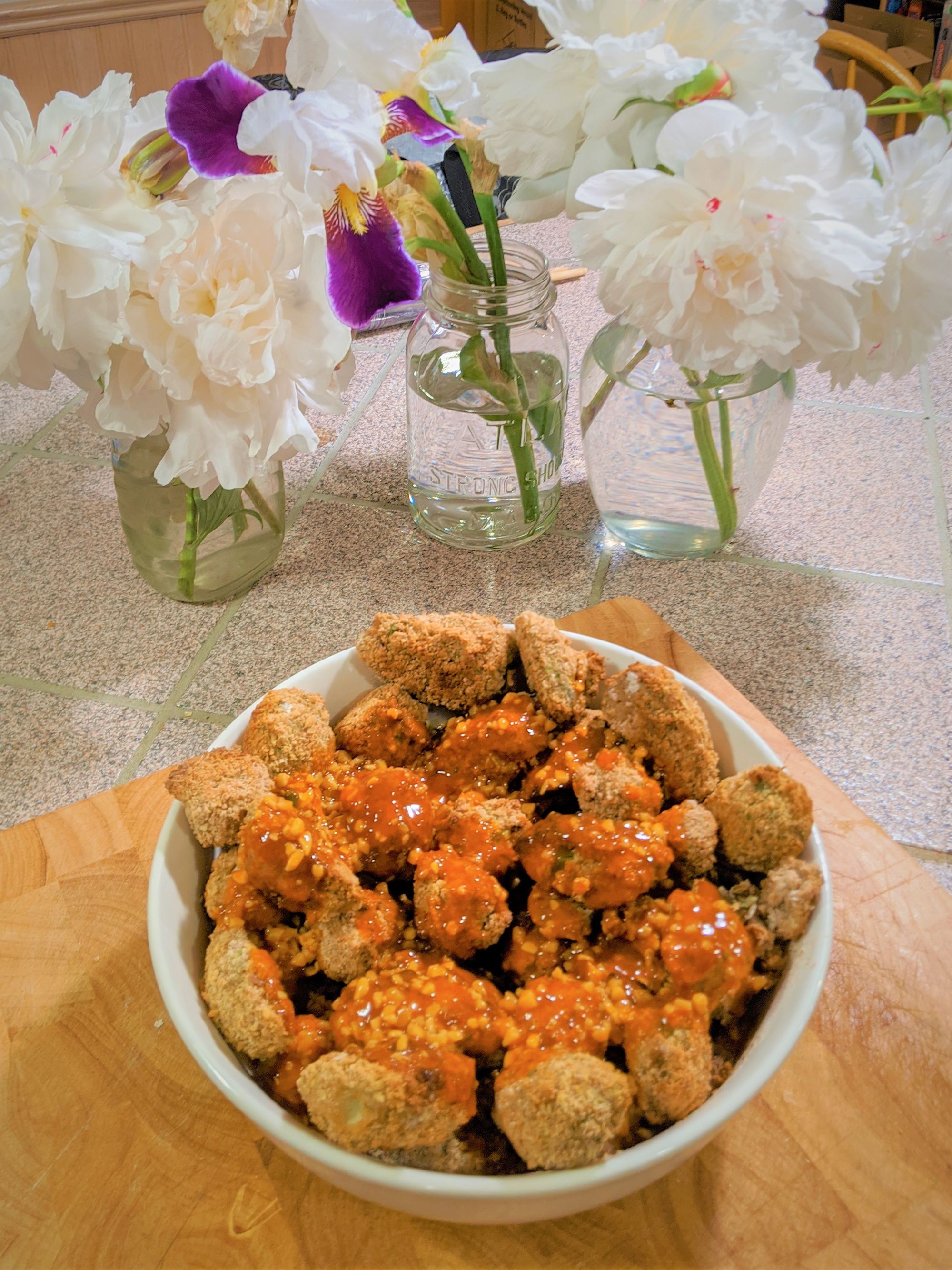 Tantalising Brussels Sprout 'Tenders' with a Tangy Garlic Hot Sauce