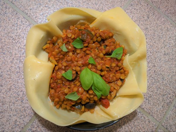 Lovely Lentil Lasagna Bowl