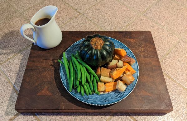 Squash Stuffed with Tempeh and Chestnut