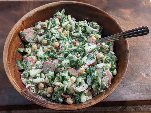 Creamy Chickpea, Cucumber, and Dill Salad